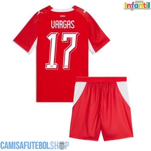 Camisa de time de futebol Suíça Ruben Vargas #17 Replicas 1º Equipamento Infantil Mundo 2026 Manga Curta (+ Calças curtas)